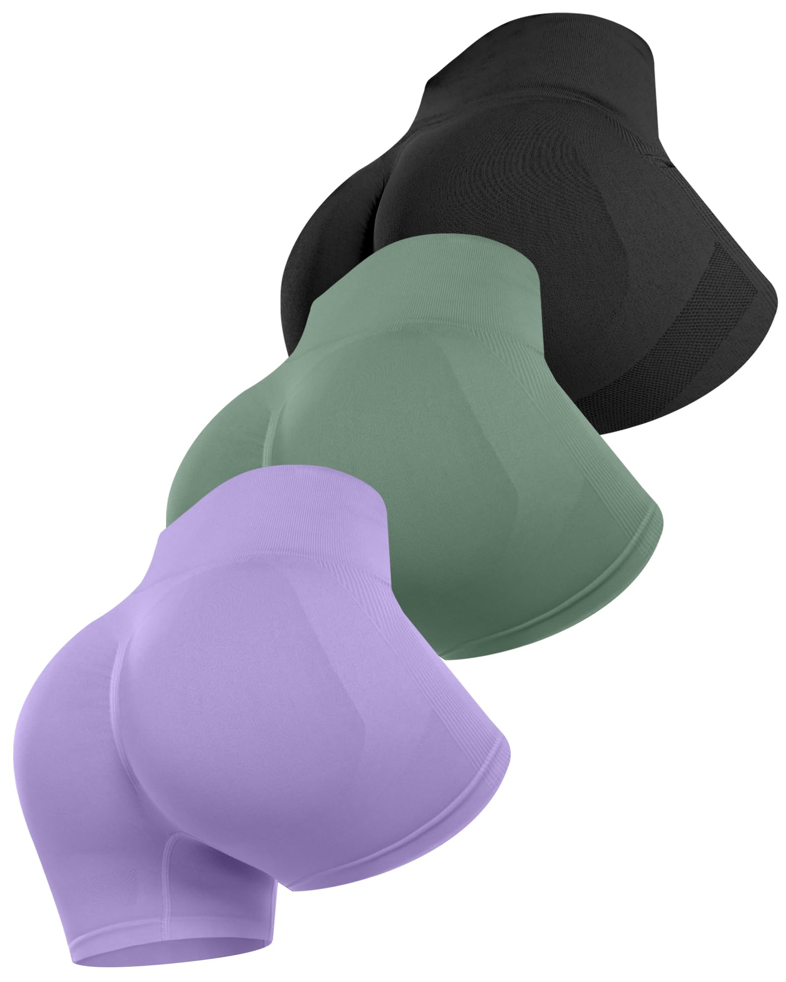 ATHVOTAR Workout Gym Biker Shorts Women: High Waisted Seamless Sports Running Butt Lifting Shorts Sets