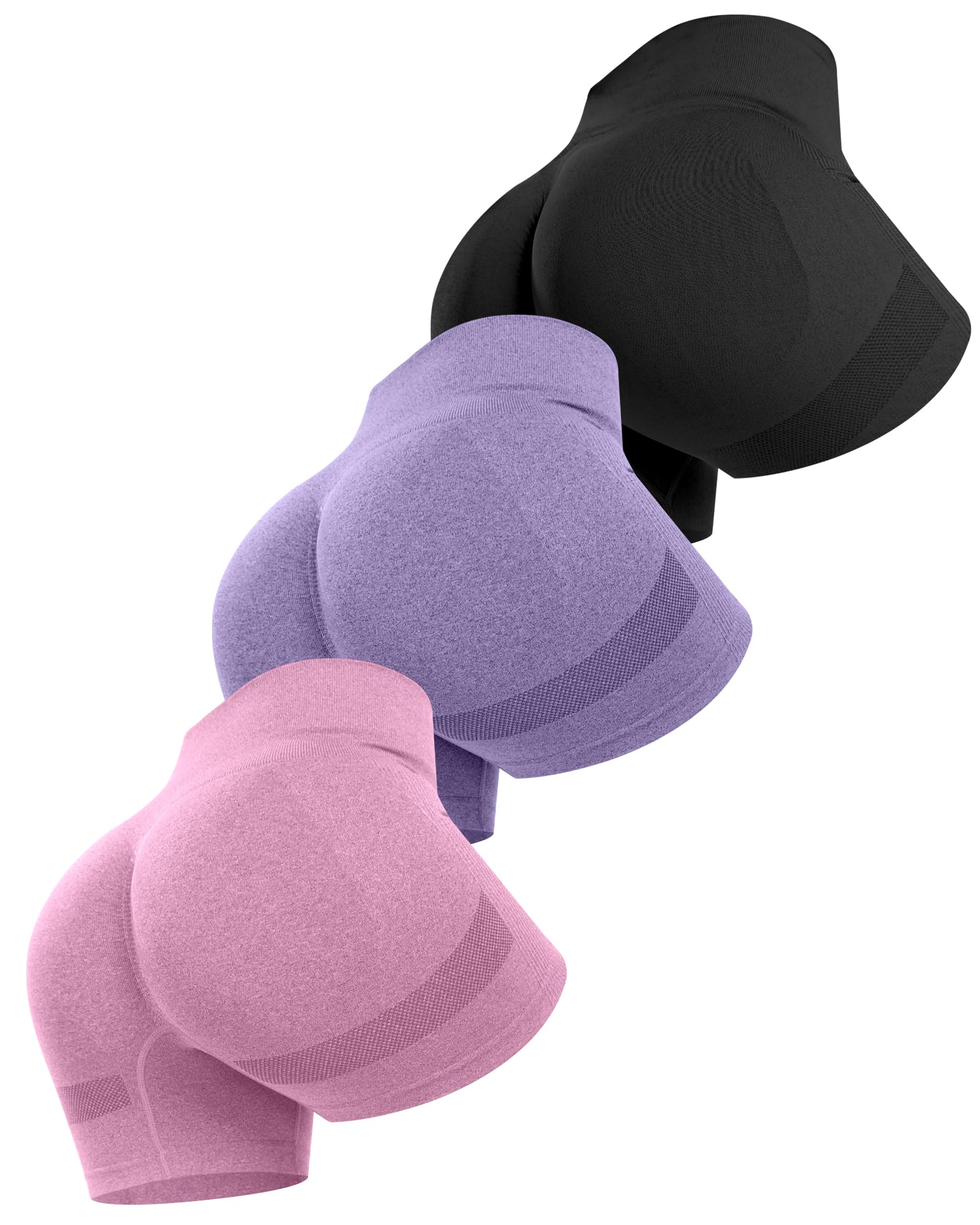 ATHVOTAR Workout Gym Biker Shorts Women: High Waisted Seamless Sports Running Butt Lifting Shorts Sets