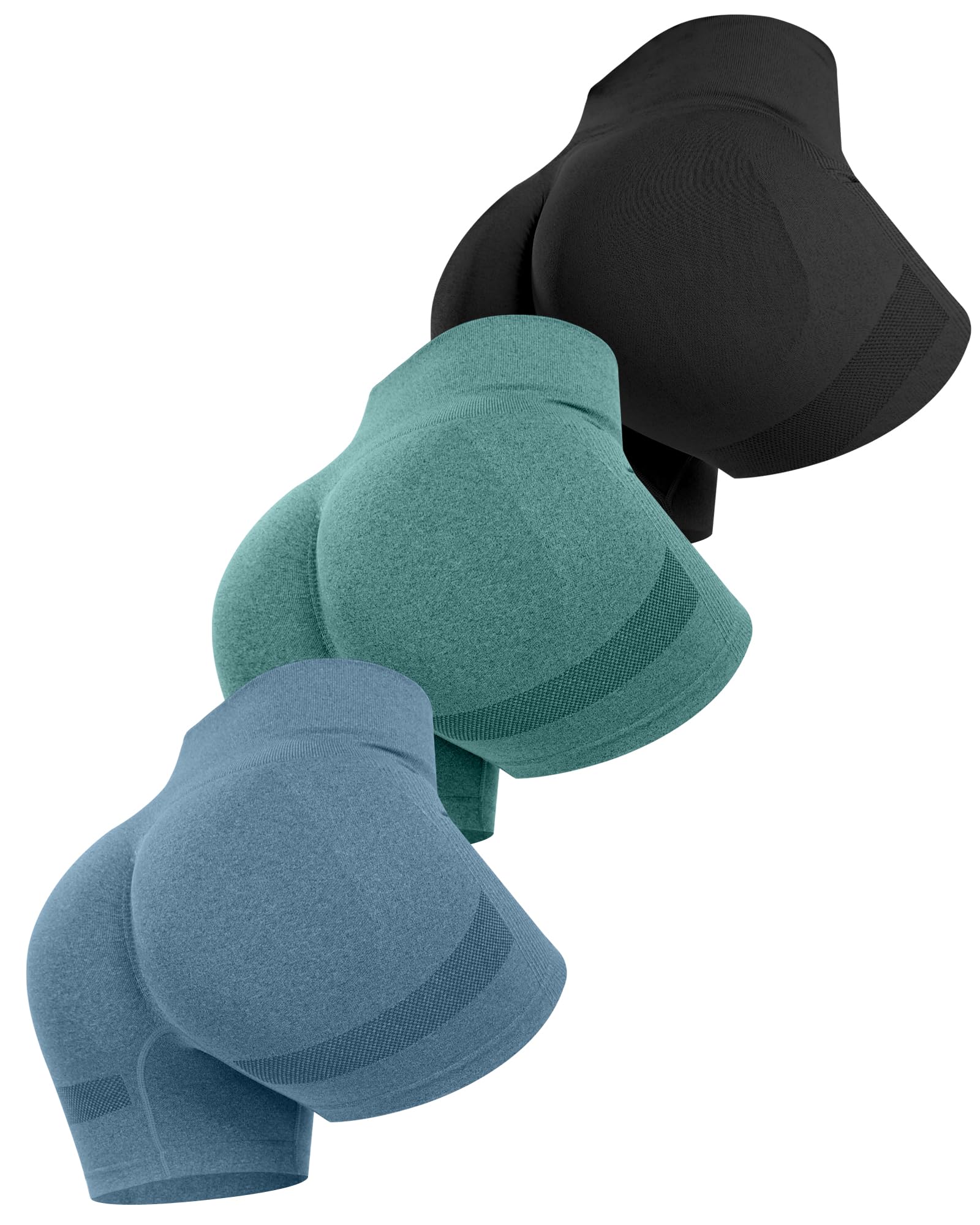 ATHVOTAR Workout Gym Biker Shorts Women: High Waisted Seamless Sports Running Butt Lifting Shorts Sets