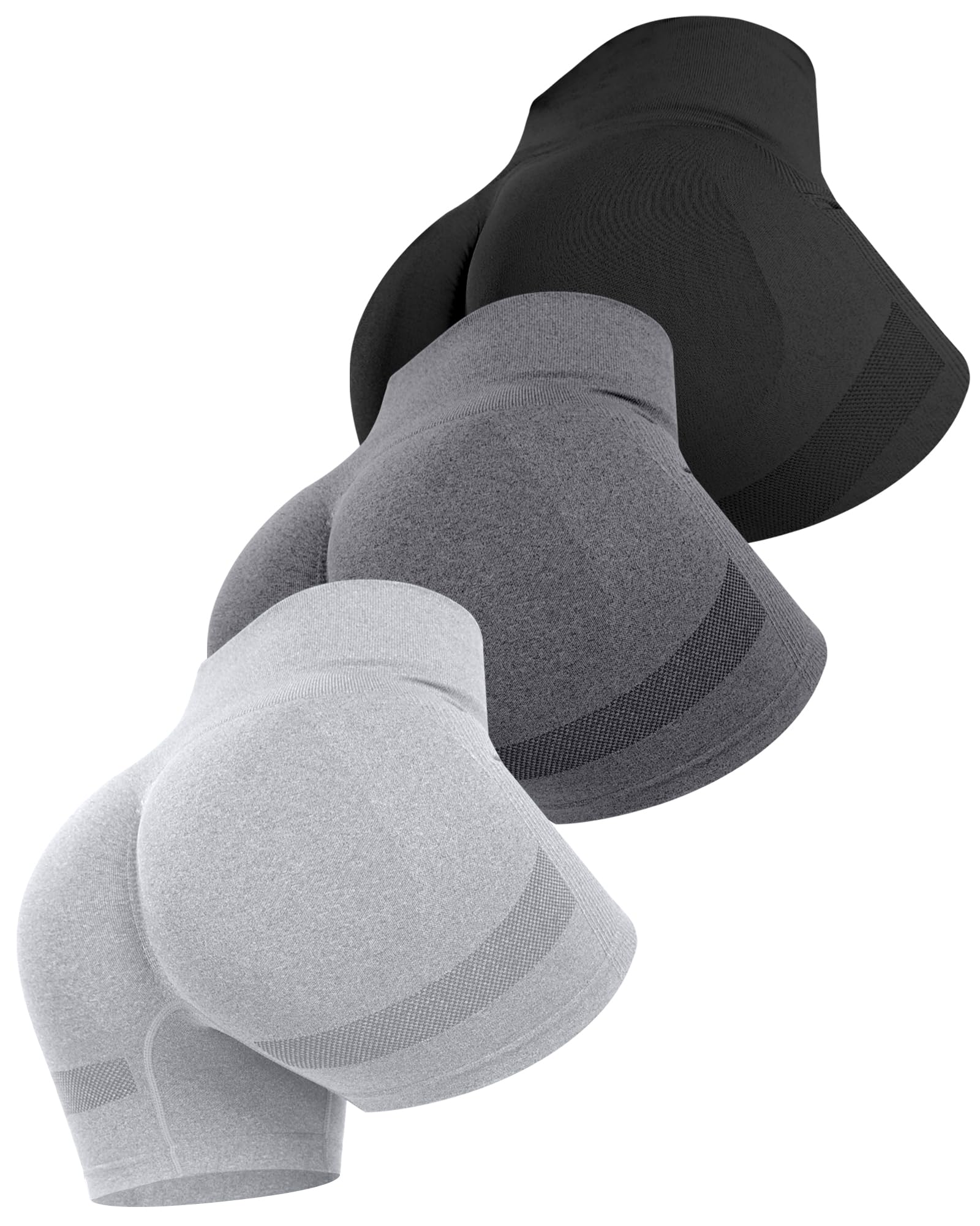 ATHVOTAR Workout Gym Biker Shorts Women: High Waisted Seamless Sports Running Butt Lifting Shorts Sets