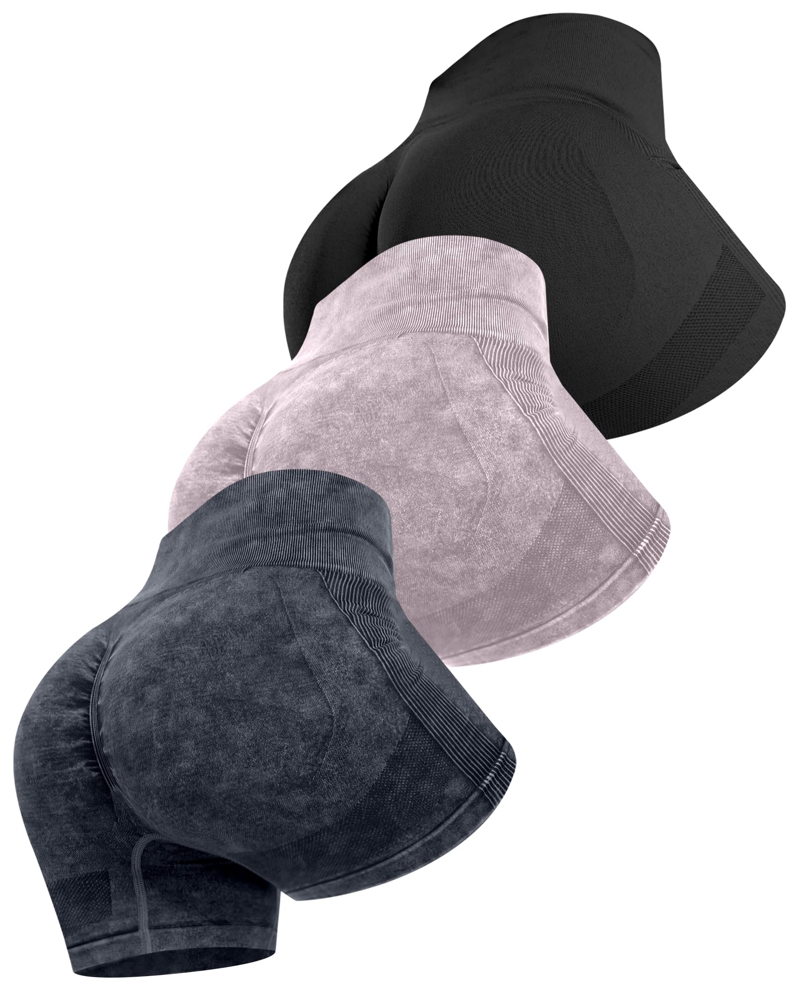 ATHVOTAR Workout Gym Biker Shorts Women: High Waisted Seamless Sports Running Butt Lifting Shorts Sets