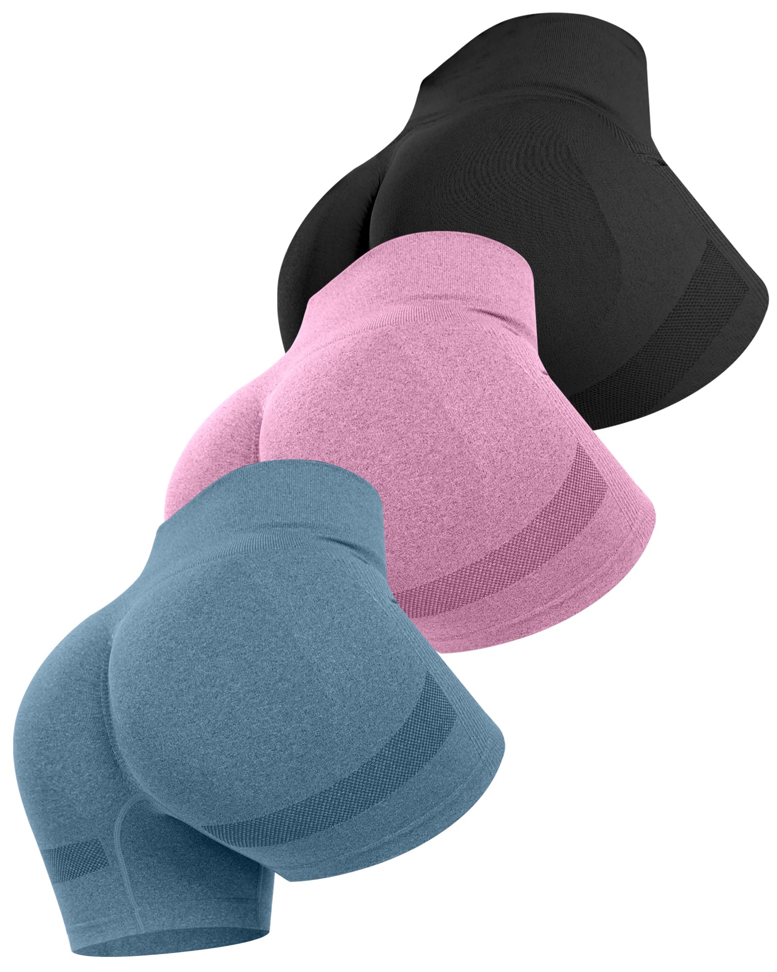 ATHVOTAR Workout Gym Biker Shorts Women: High Waisted Seamless Sports Running Butt Lifting Shorts Sets