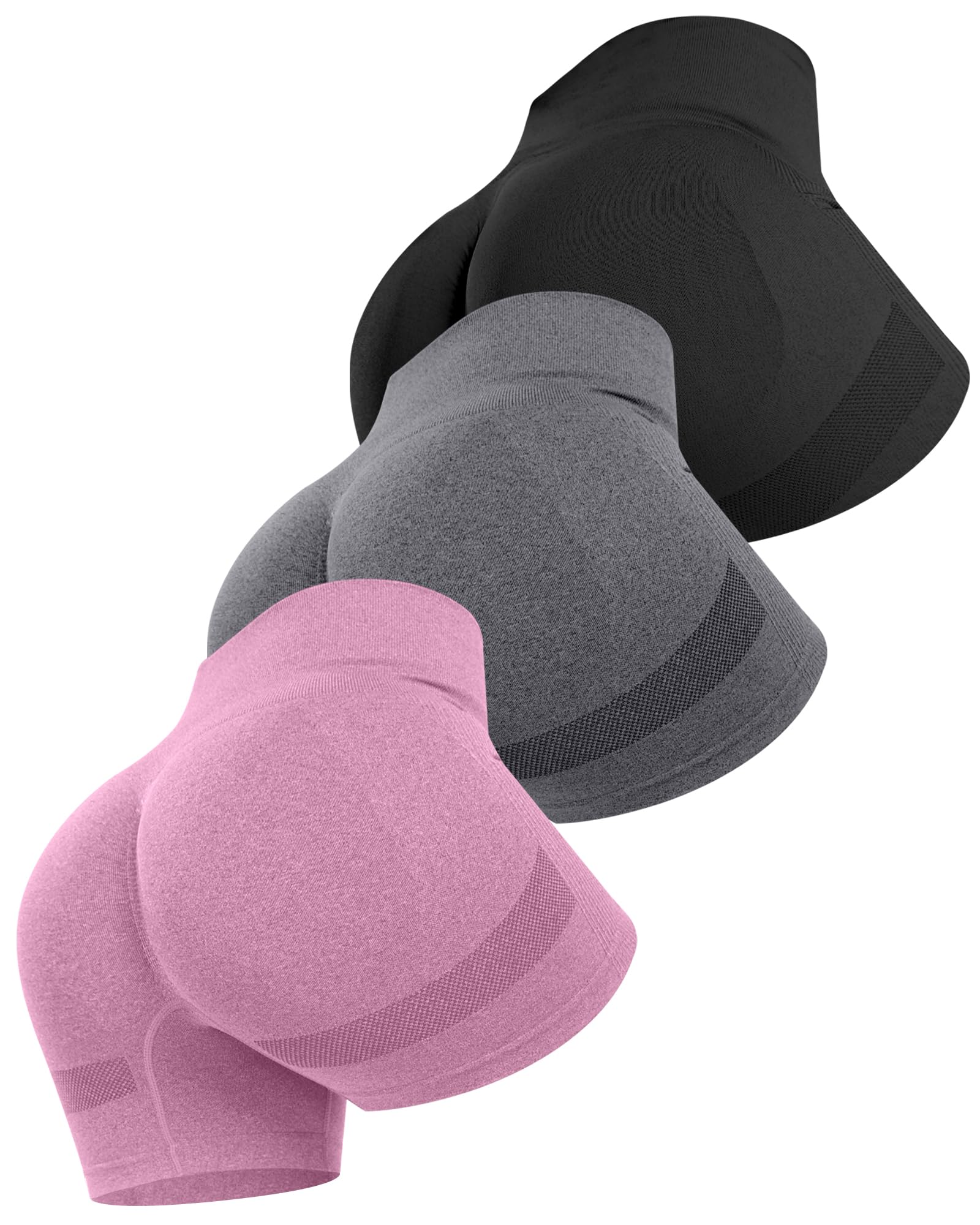 ATHVOTAR Workout Gym Biker Shorts Women: High Waisted Seamless Sports Running Butt Lifting Shorts Sets