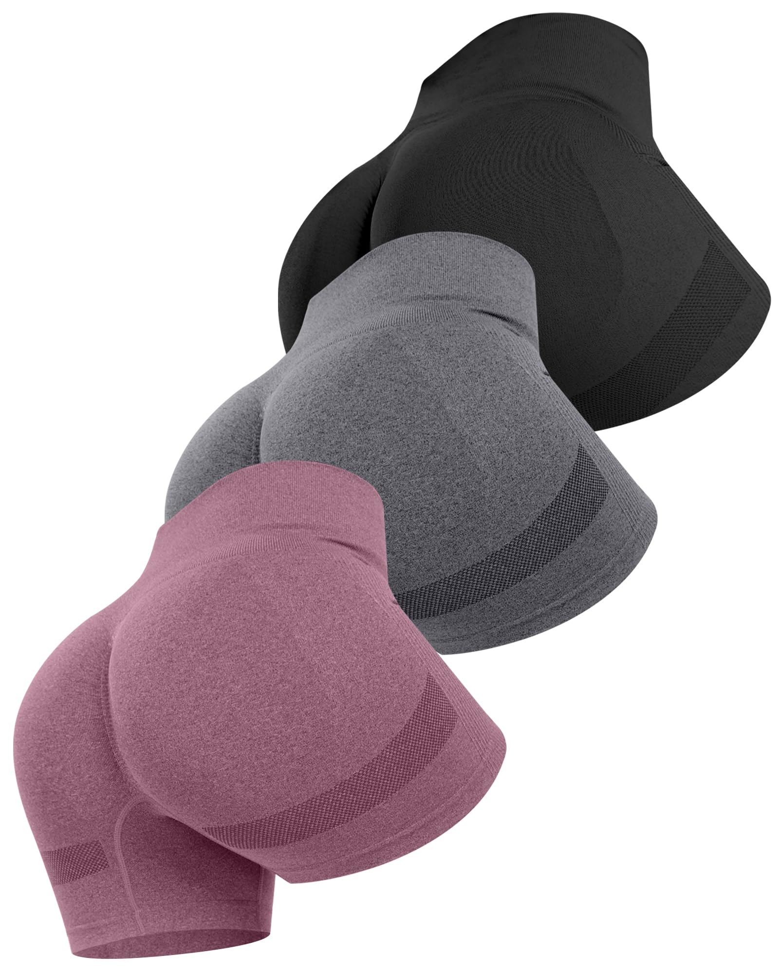 ATHVOTAR Workout Gym Biker Shorts Women: High Waisted Seamless Sports Running Butt Lifting Shorts Sets