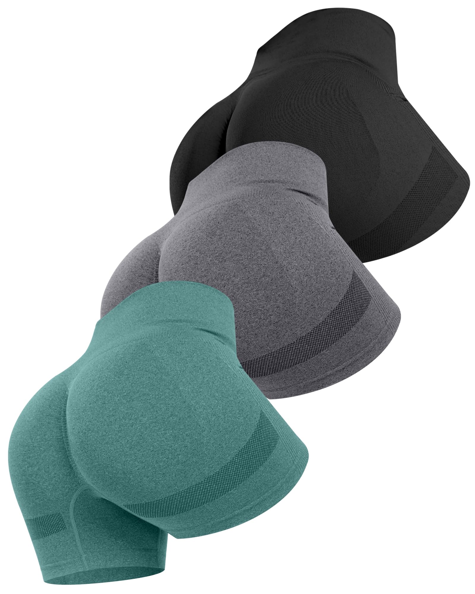 ATHVOTAR Workout Gym Biker Shorts Women: High Waisted Seamless Sports Running Butt Lifting Shorts Sets