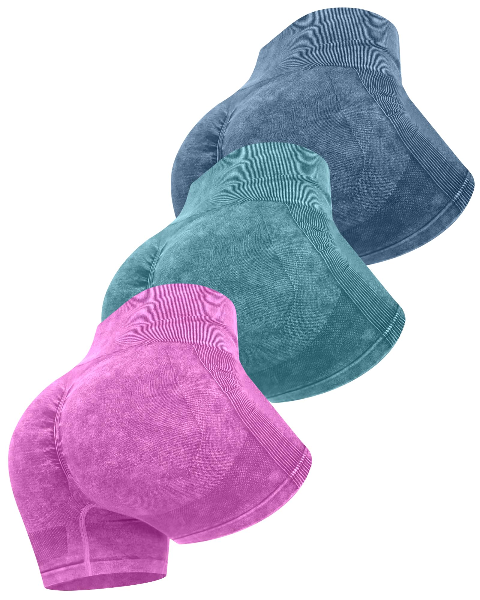 ATHVOTAR Workout Gym Biker Shorts Women: High Waisted Seamless Sports Running Butt Lifting Shorts Sets