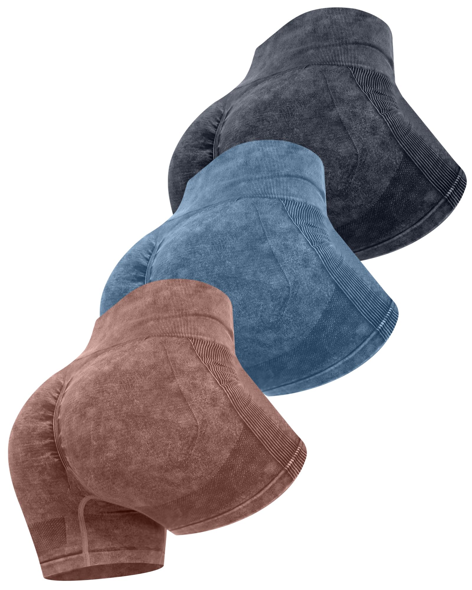 ATHVOTAR Workout Gym Biker Shorts Women: High Waisted Seamless Sports Running Butt Lifting Shorts Sets