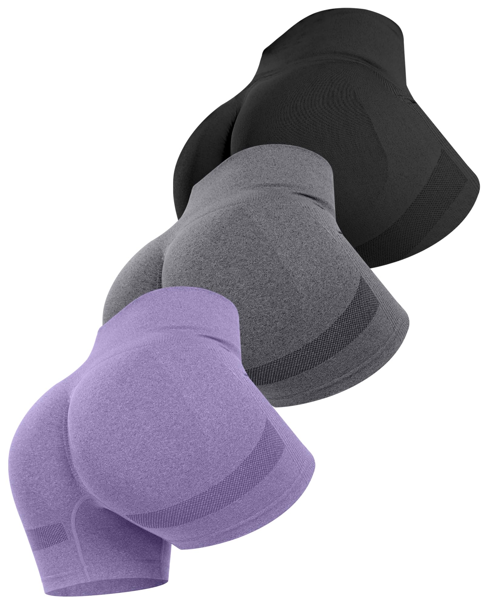 ATHVOTAR Workout Gym Biker Shorts Women: High Waisted Seamless Sports Running Butt Lifting Shorts Sets