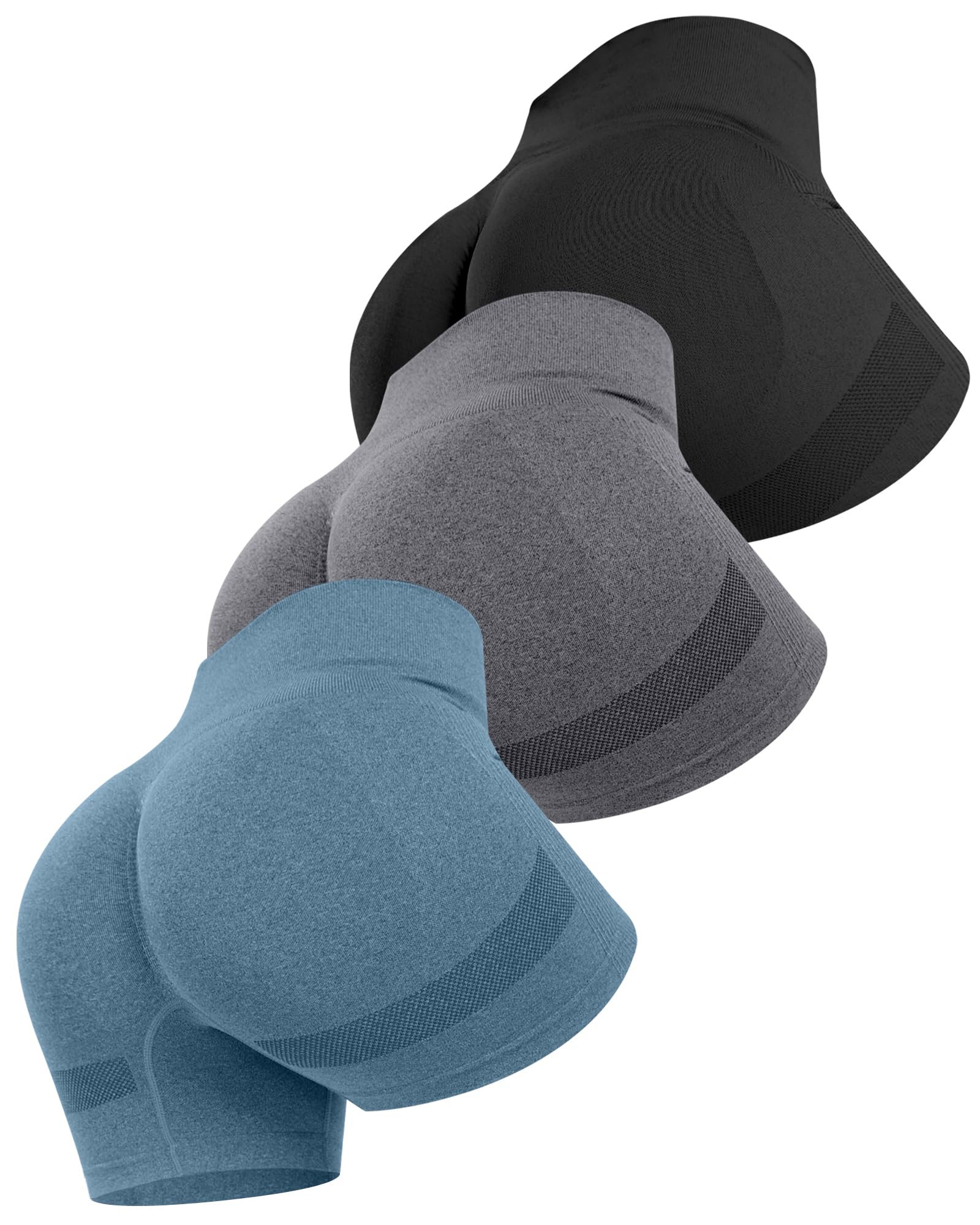 ATHVOTAR Workout Gym Biker Shorts Women: High Waisted Seamless Sports Running Butt Lifting Shorts Sets